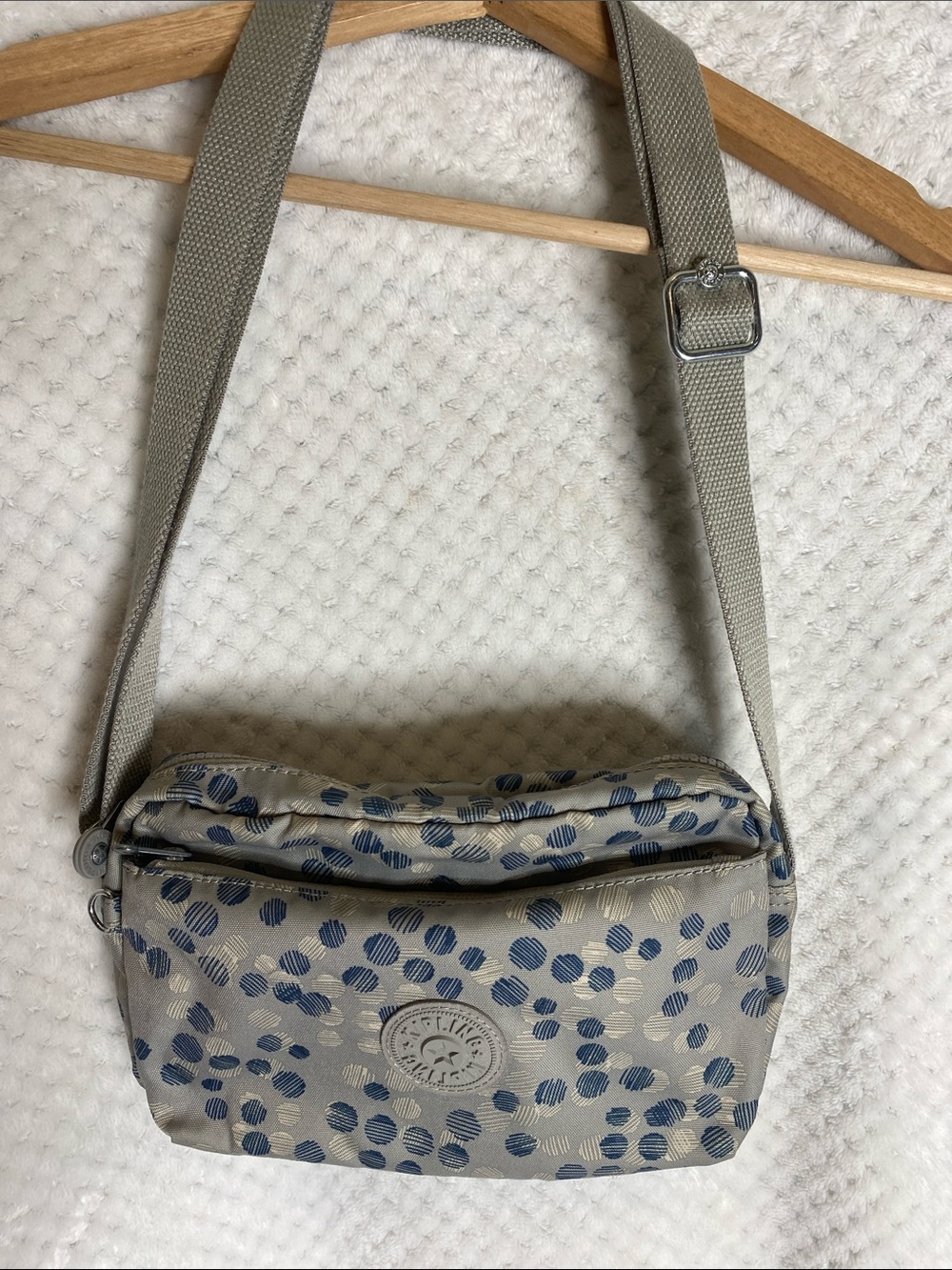 Kipling Gray and Blue Crossbody bag Purse